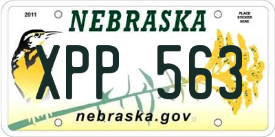 NE license plate XPP563
