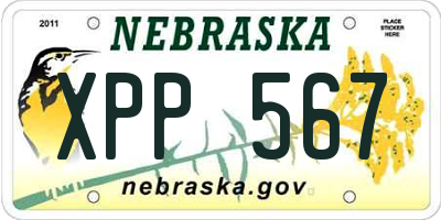 NE license plate XPP567