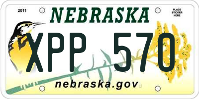 NE license plate XPP570