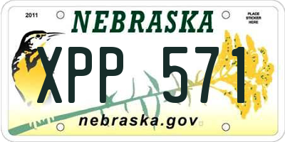 NE license plate XPP571