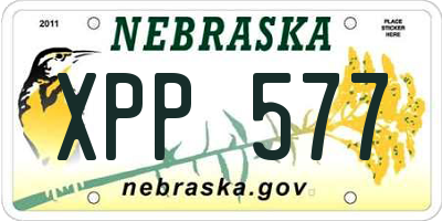 NE license plate XPP577