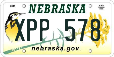 NE license plate XPP578
