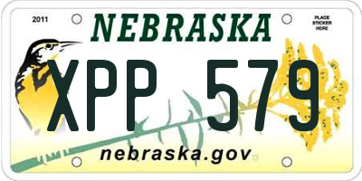 NE license plate XPP579