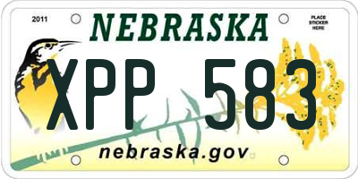 NE license plate XPP583