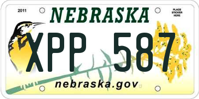NE license plate XPP587