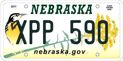 NE license plate XPP590