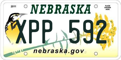 NE license plate XPP592