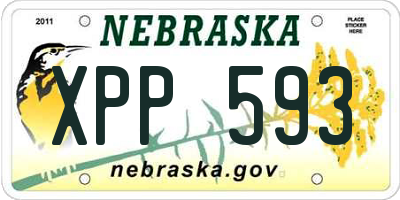 NE license plate XPP593