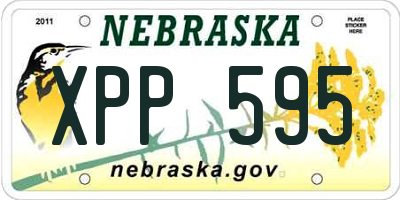NE license plate XPP595