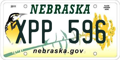 NE license plate XPP596