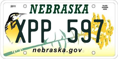 NE license plate XPP597