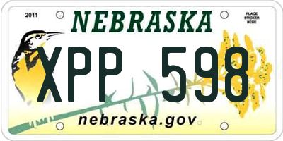 NE license plate XPP598