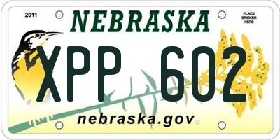 NE license plate XPP602