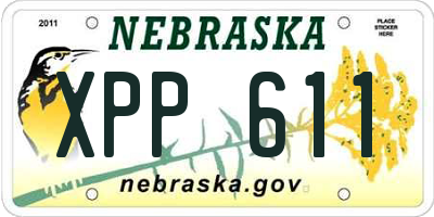 NE license plate XPP611