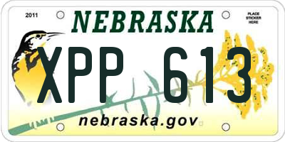 NE license plate XPP613