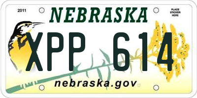NE license plate XPP614