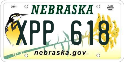 NE license plate XPP618