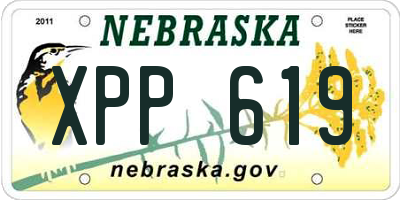 NE license plate XPP619