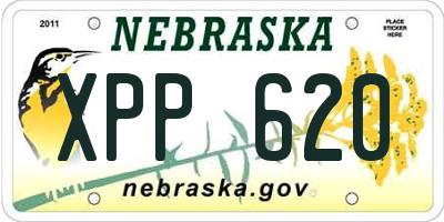 NE license plate XPP620