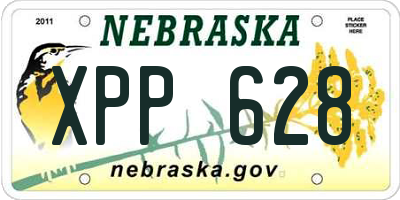 NE license plate XPP628