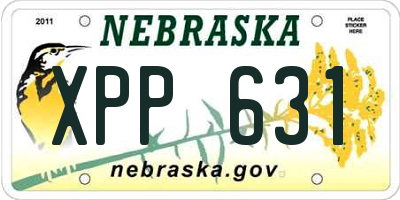 NE license plate XPP631