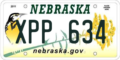 NE license plate XPP634