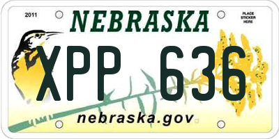 NE license plate XPP636