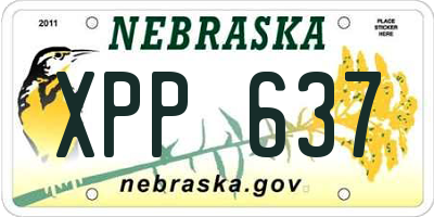 NE license plate XPP637