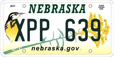 NE license plate XPP639