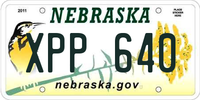 NE license plate XPP640