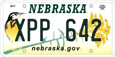 NE license plate XPP642