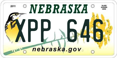 NE license plate XPP646
