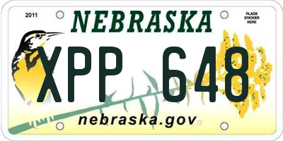 NE license plate XPP648