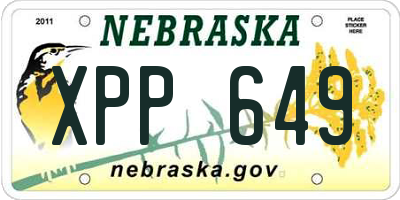 NE license plate XPP649