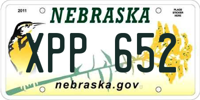 NE license plate XPP652