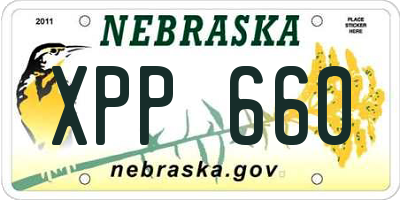 NE license plate XPP660