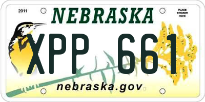 NE license plate XPP661
