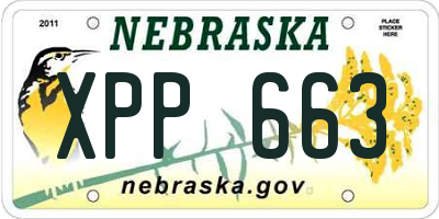 NE license plate XPP663