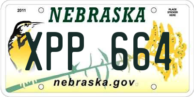 NE license plate XPP664