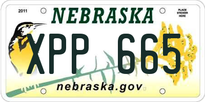 NE license plate XPP665
