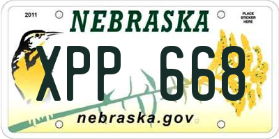 NE license plate XPP668