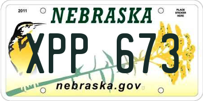 NE license plate XPP673