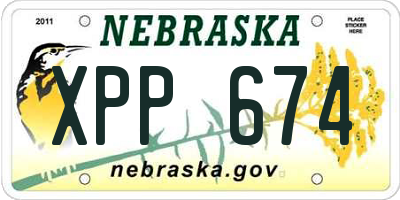 NE license plate XPP674