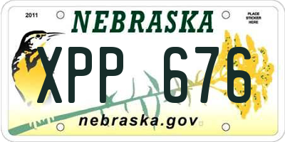NE license plate XPP676