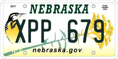 NE license plate XPP679