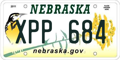 NE license plate XPP684