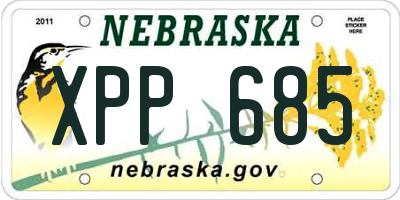 NE license plate XPP685