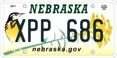 NE license plate XPP686