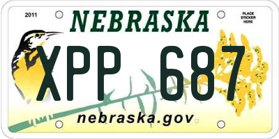NE license plate XPP687