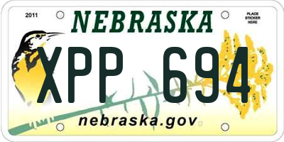 NE license plate XPP694